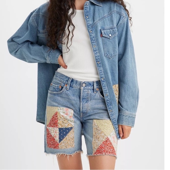 Levi's Pants - Levi’s 501 90s Patchwork Women’s Shorts - Medium Wash W24